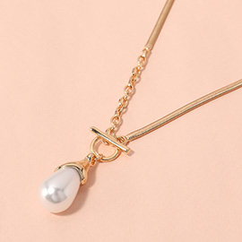 SECRET BOX_Pearl Toggle Pendant Necklace