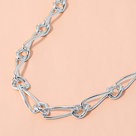 SECRET BOX_Abstract Chunky Metal Chain Necklace