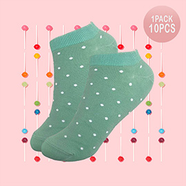 10Pairs - Polka Dot Patterned Socks