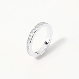 Rhodium Plated CZ Stone Paved Ring