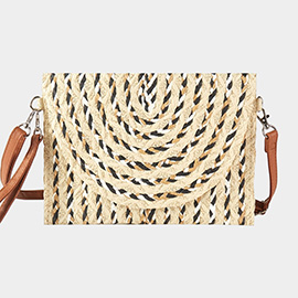 Multi Color Straw Clutch / Crossbody Bag