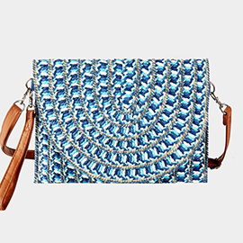 Multi Color Straw Clutch Bag / Crossbody Bag