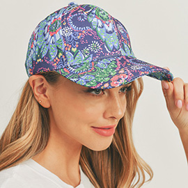 Floral Paisley Patterned Baseball Cap