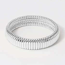 Metal Ribbed Stretch Bracelet