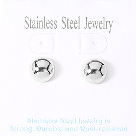 Stainless Steel Dome Stud Earrings