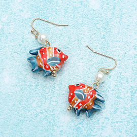 Ceramic Fish Dangle Earrings