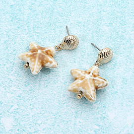 Ceramic Starfish Dangle Earrings