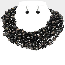 Metal Ball Faceted Beads Ball Wire Beaded Collar Necklace