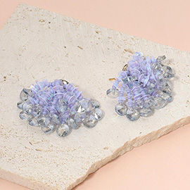 Faceted Seed Beaded Cluster Earrings