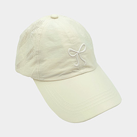 Rubber Bow Pointed Mesh Baseball Cap