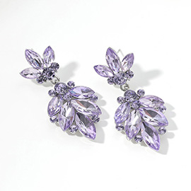 Crystal Marquise Ornate Floral Evening Earrings