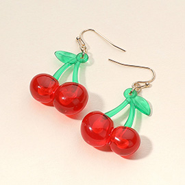 Resin Cherry Dangle Earrings