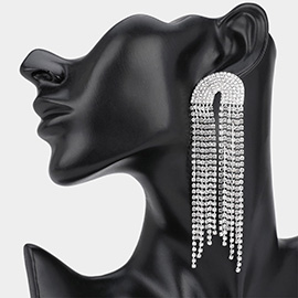 Rhinestone Fringe Chandelier Evening Earrings