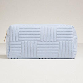 Grid Pattern Cosmetic Pouch Bag