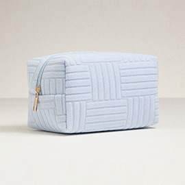 Grid Pattern Cosmetic Pouch Bag