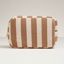 Striped Pattern Cosmetic Pouch Bag