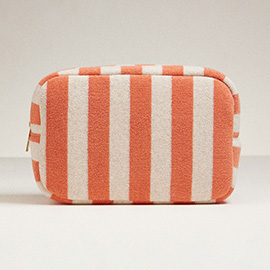 Striped Pattern Cosmetic Pouch Bag