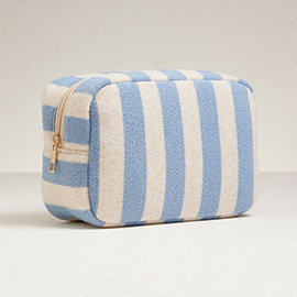 Striped Pattern Cosmetic Pouch Bag