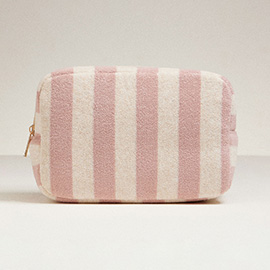 Striped Pattern Cosmetic Pouch Bag