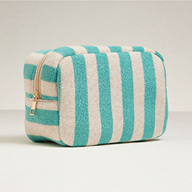 Striped Pattern Cosmetic Pouch Bag