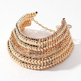 Metal Snake Chain Strand Bracelet