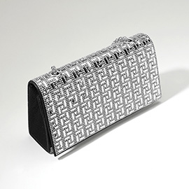 Bling Studded Geometric Pattern Evening Clutch Bag / Crossbody Bag