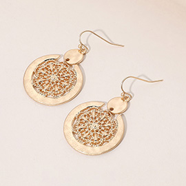 Metal Filigree Round Dangle Earrings