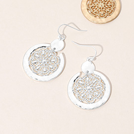 Metal Filigree Round Dangle Earrings