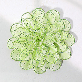 Bling Studded Fabric Flower Brooch / Hair Clip