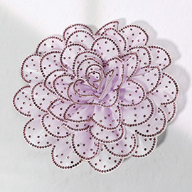 Bling Studded Fabric Flower Brooch / Hair Clip