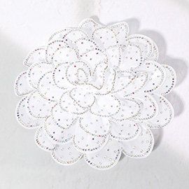 Bling Studded Fabric Flower Brooch / Hair Clip