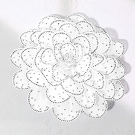 Bling Studded Fabric Flower Brooch / Hair Clip