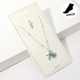 Abalone Sea Turtle Charm Anklet