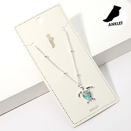 Abalone Sea Turtle Charm Anklet