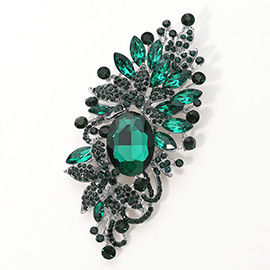 Floral Crystal Rhinestone Brooch / Pendant