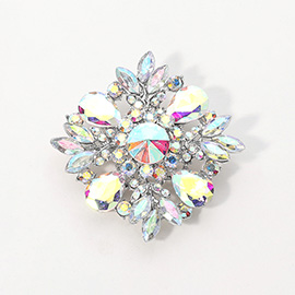 Teardrop Marquise Stone Cluster Pin Brooch