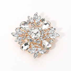 Teardrop Marquise Stone Cluster Pin Brooch