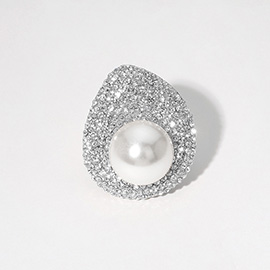 Pearl Stone Paved Stretch Ring