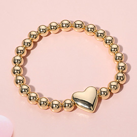 Metal Heart Pointed Ball Stretch Bracelet