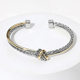 Two Tone Knot Cuff Bracelet