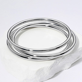 3PCS - Metal Bangle Multi Layered Bracelets