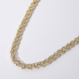 14K Gold Plated Multi Link Chunky Chain Necklace