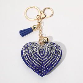 Bling Heart Tassel Keychain