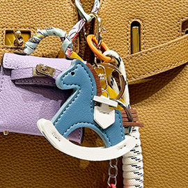 Faux Leather Rocking Horse Keychain / Bag Charm