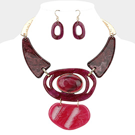 Abstract Celluloid Acetate Statement Necklace