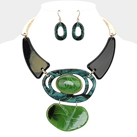 Abstract Celluloid Acetate Statement Necklace