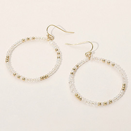 Faceted Beaded Open Ring Dangle Earrings