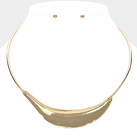 Geometric Metal Plate Pointed Necklace