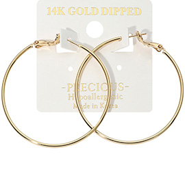 14K Gold Dipped Hypoallergenic Hoop Earrings