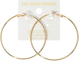 14K Gold Dipped Hypoallergenic Hoop Earrings